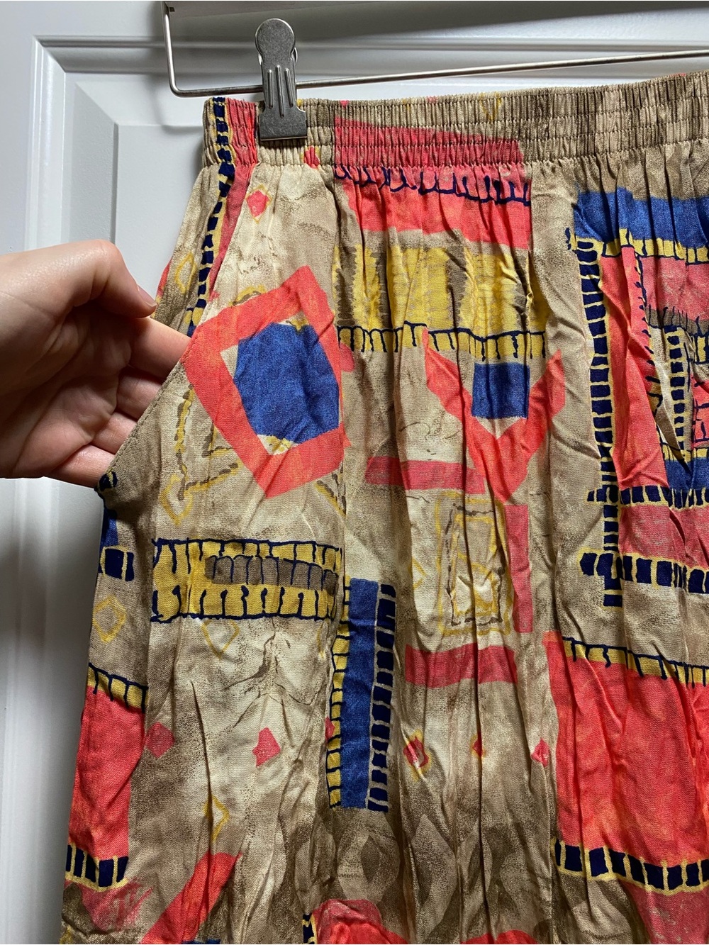 Vintage New Old Stock Pull On Skirt Pockets 90s Ephemera Tags - Picture 4 of 10